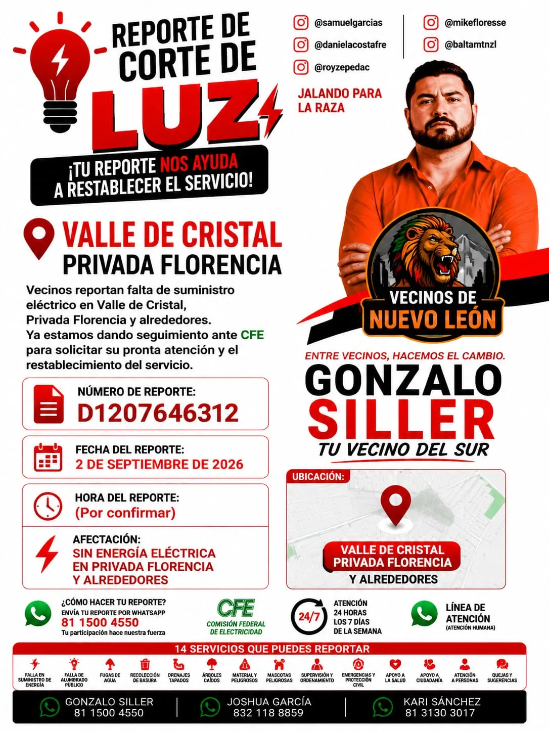 REPORTE CORTE DE LUZ / LOS CRISTALES